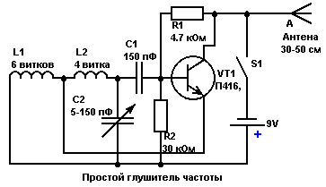 Схема глушителя радиочастот