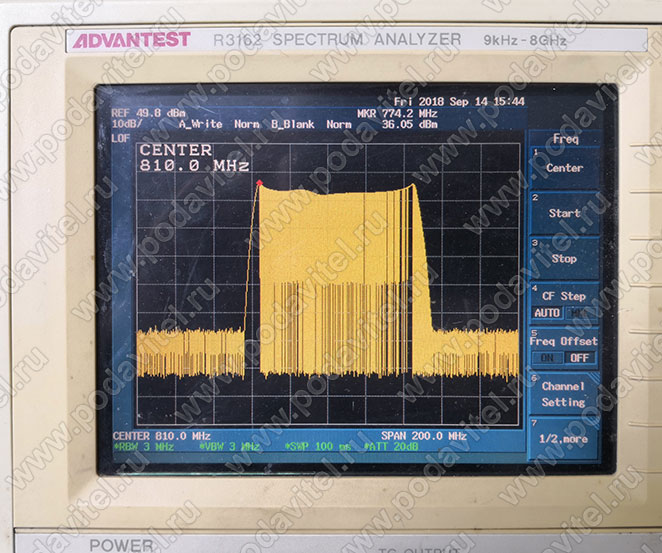 Тестирование частоты LTE Band 20: 780-850 МГц - 40dbm / 10W