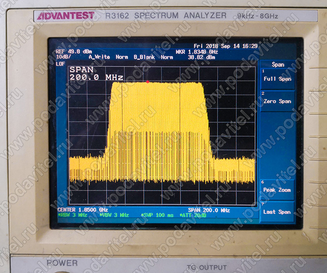 Тестирование частоты DCS/LTE 1805-1880 МГц - 40dbm / 10W